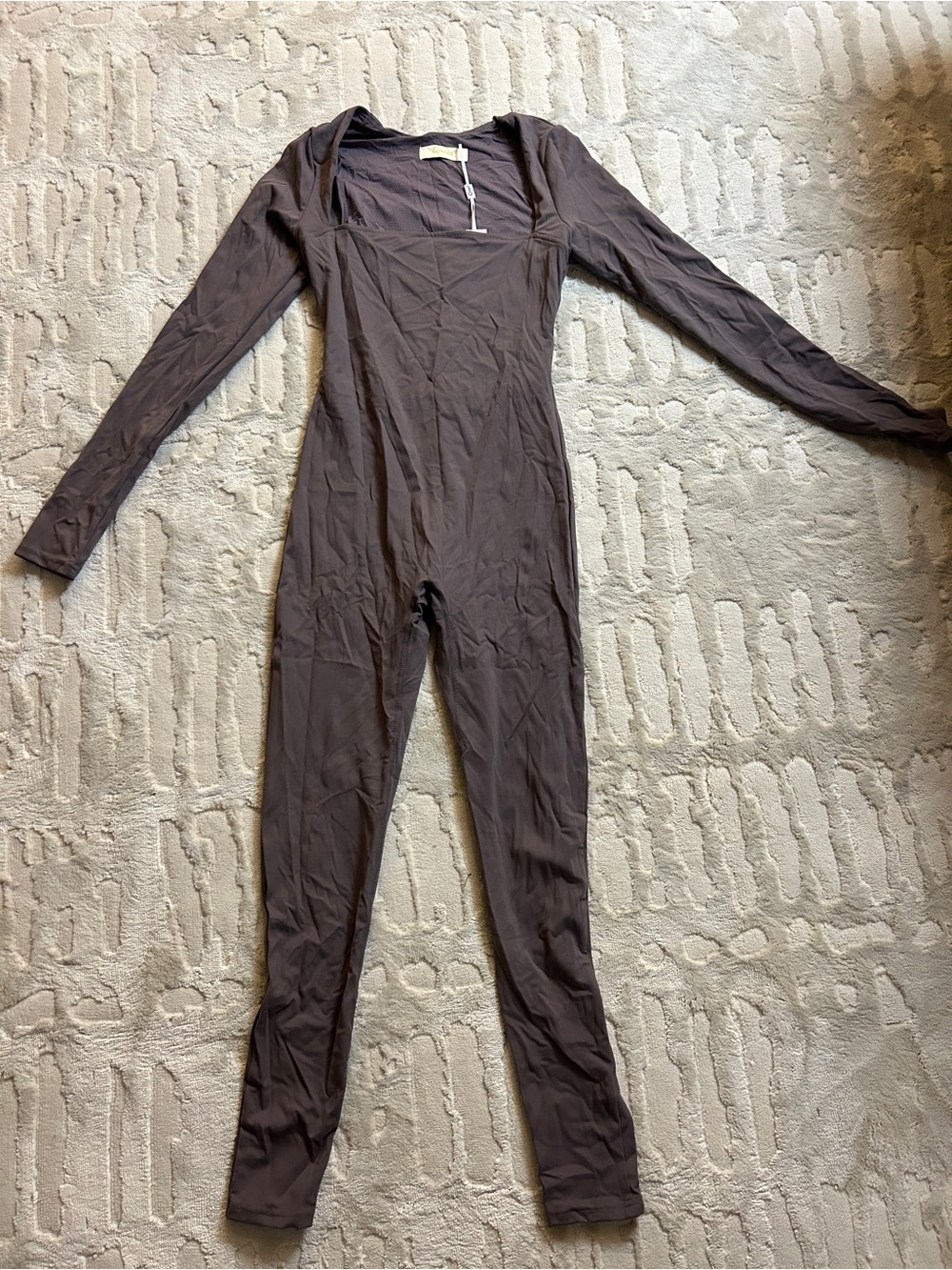 Long-Sleeve One-Piece Jumpsuit - Gray